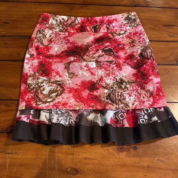 Spanned Fall Autumn Short Ruffled Skirt Size 8 - Picture 1 of 9